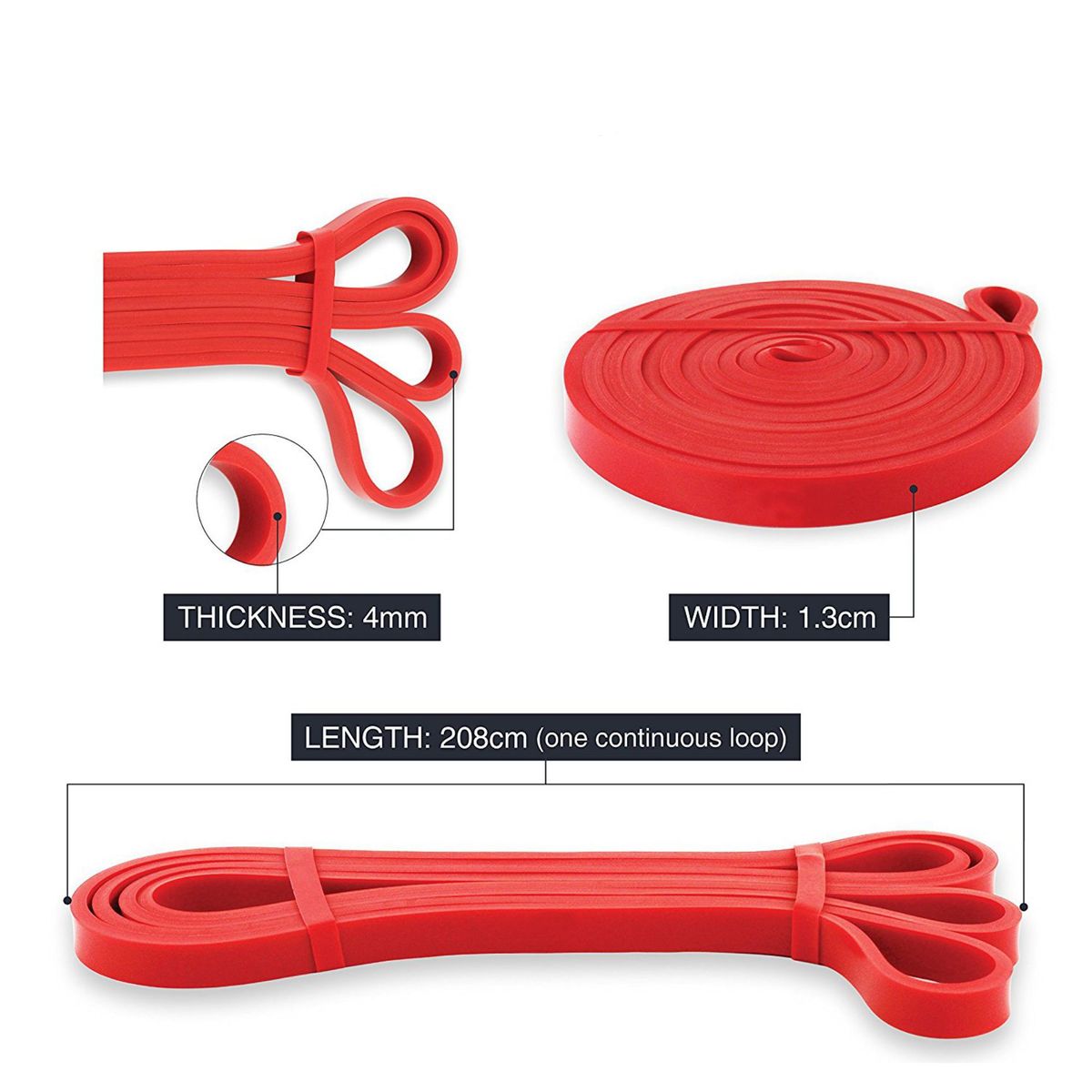 GENERICO - Banda Elástica de Resistencia Crossfit 1m x 13cm Ancho