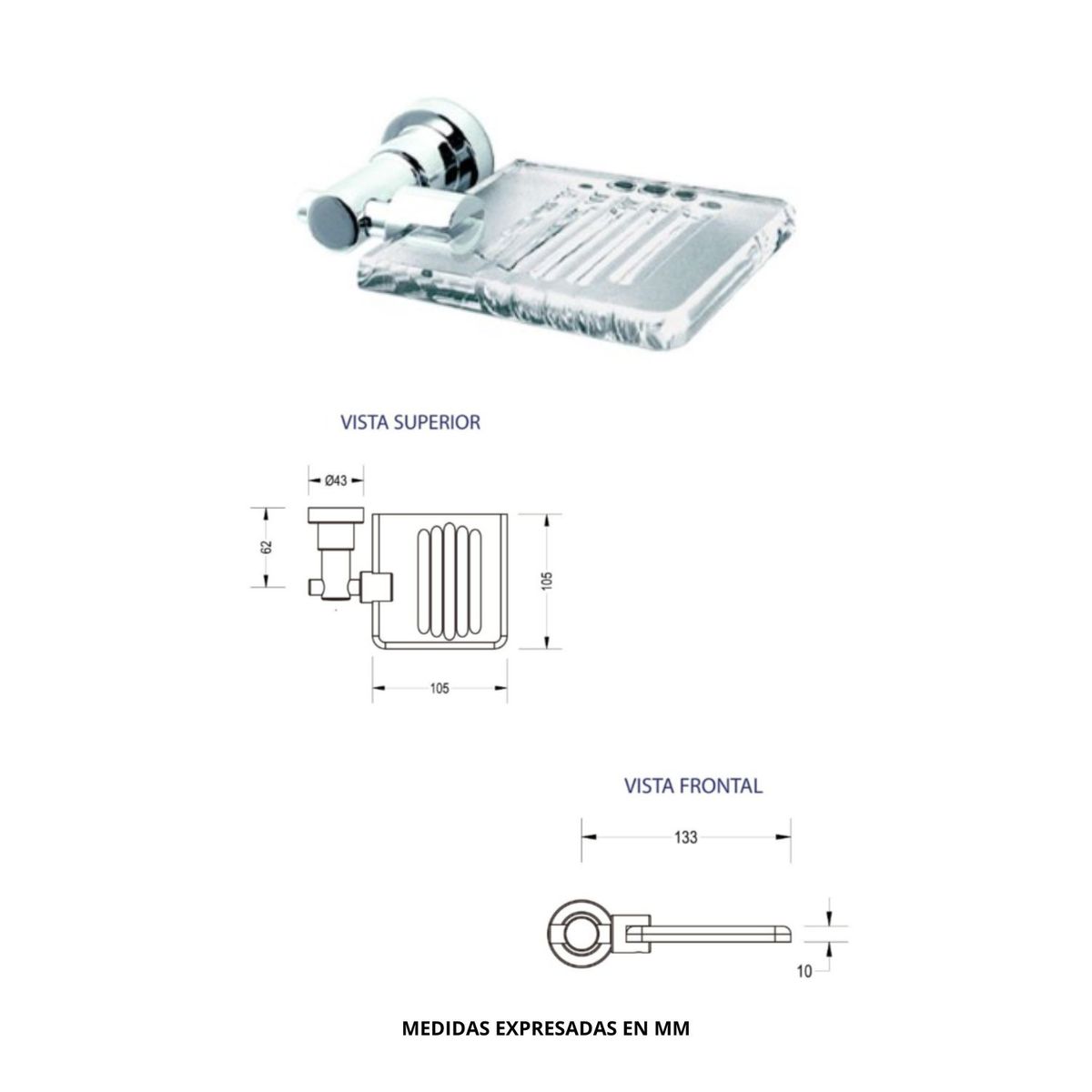 FUNDICION PACIFICO - Accesorios para Baño G.O Sport Cromo de 7 Piezas Fundición Pacífico