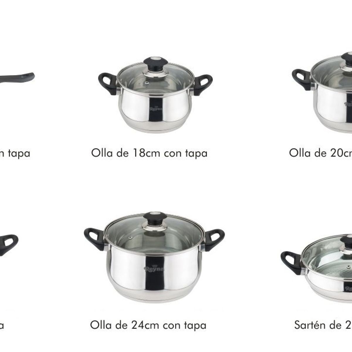 Reyna - Juego ollas de acero Classic 12 piezas (Brown)