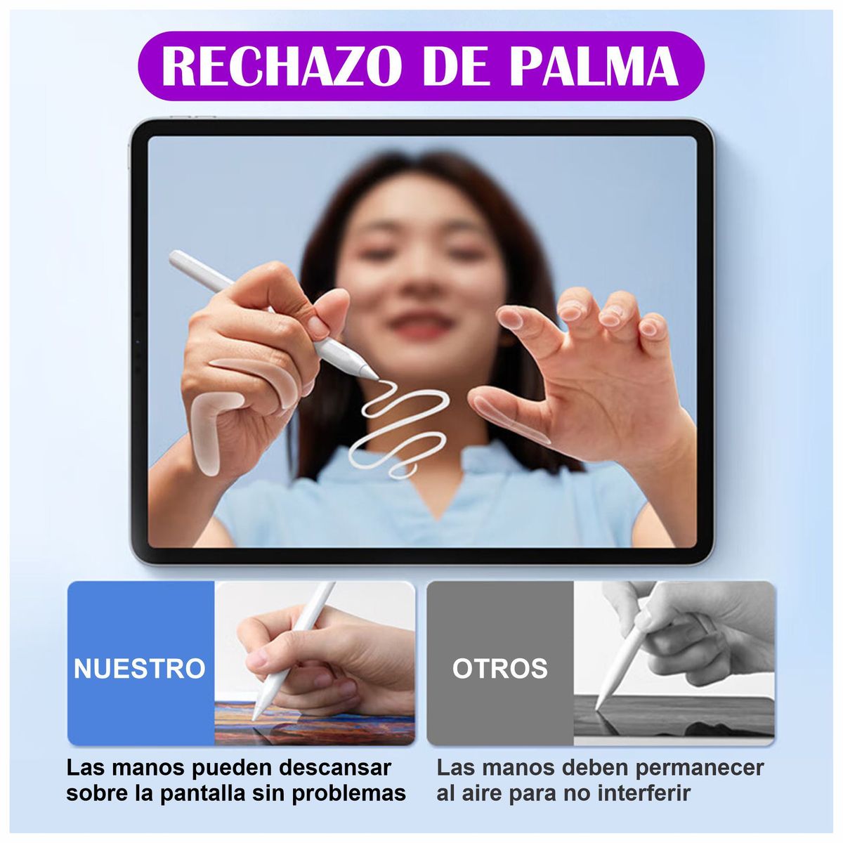 GENERICO - Lápiz para Ipad Rechazo de Palma Magnético Stylus Batería Larga