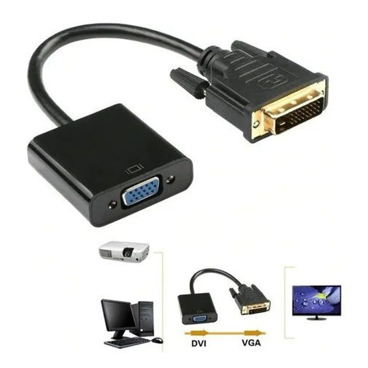 GENERICO - Adaptador De Dvi-d Dual A Vga