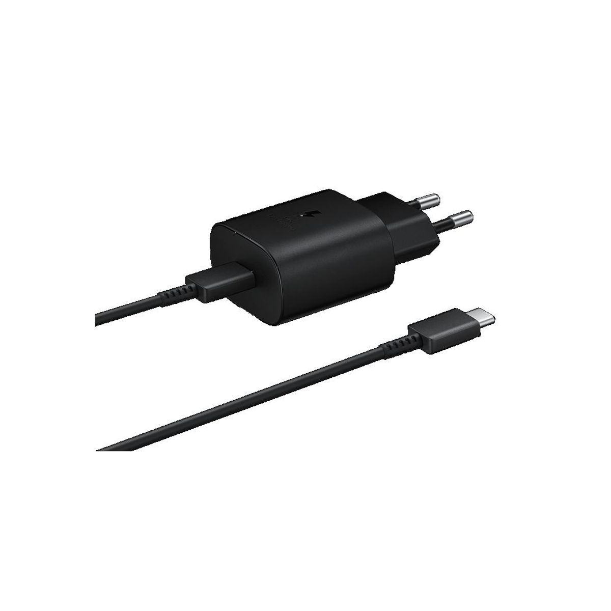 SAMSUNG - Cargador Samsung USB C de 25W con Cable Negro