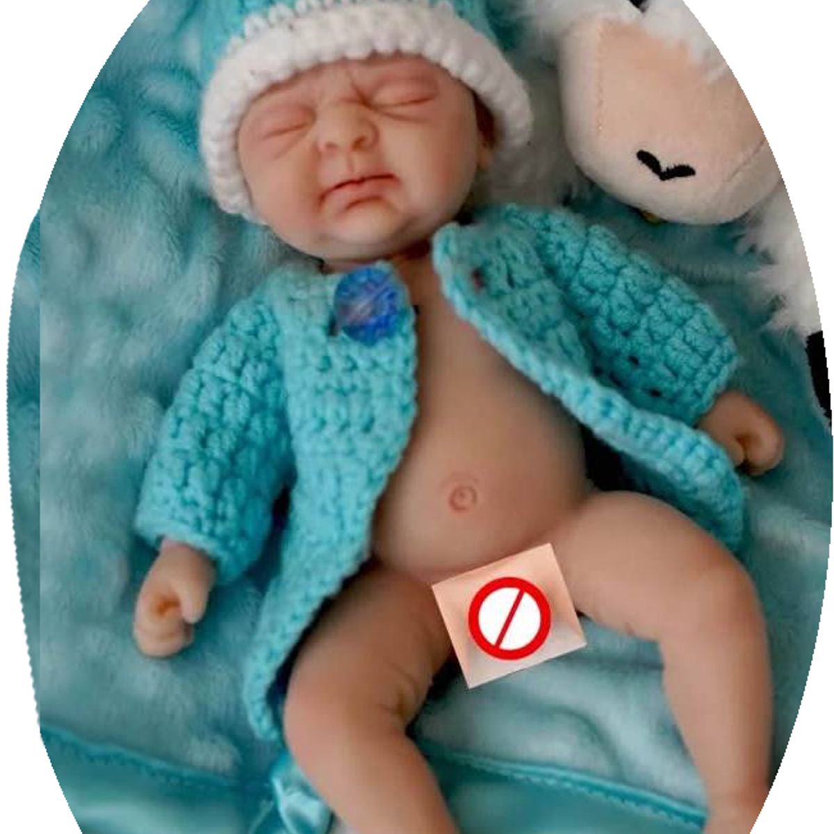 GENERICO - Mini Bebe Reborn Silicona Ojos Cerrados  18 cm. Niña