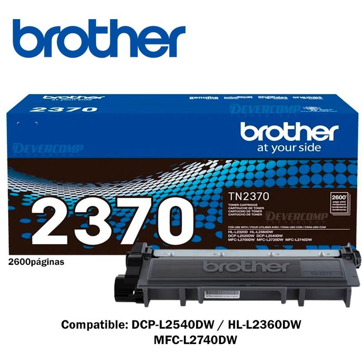 BROTHER - Toner Brother TN-2370 para DCP-L2540DW  HL-L2360DW  MFC-L2740DW