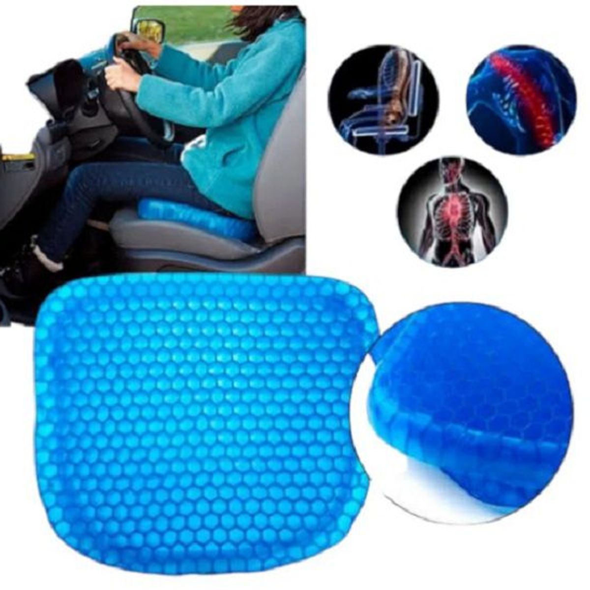 GENERICO - Asiento Cojín de Gel Ortopédico con Funda-1 KILO