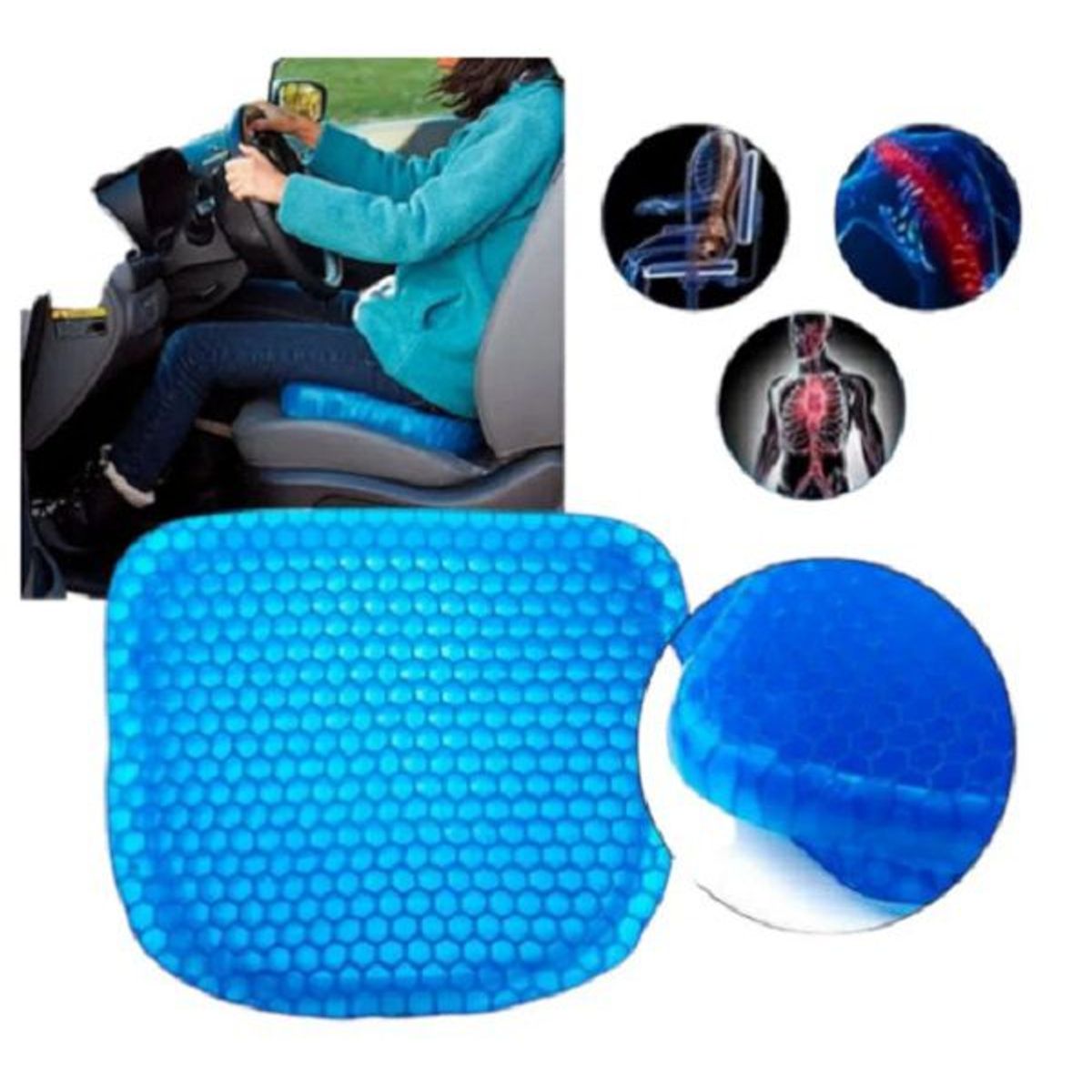 GENERICO - Asiento Cojín de Gel Ortopédico con Funda-1 KILO