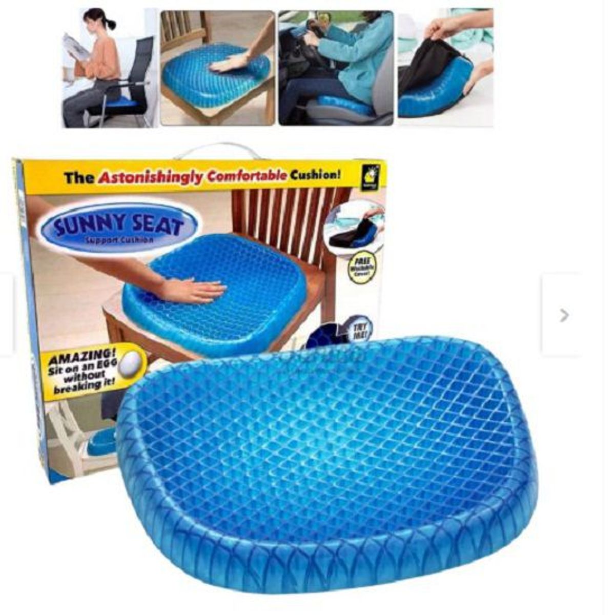 GENERICO - Asiento Cojín de Gel Ortopédico con Funda-1 KILO