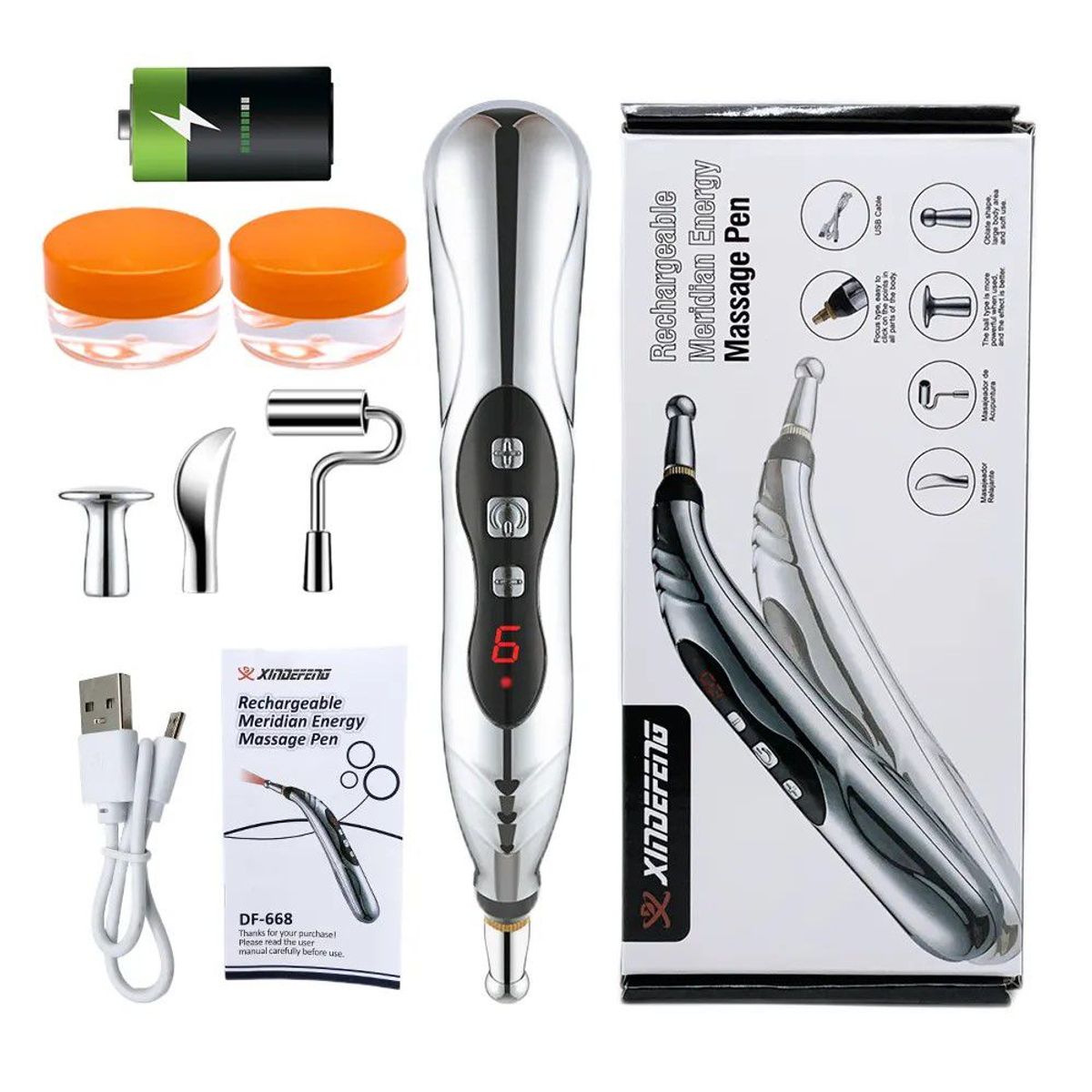 GENERICO - Bolígrafo De Acupuntura Digital Y Recargable