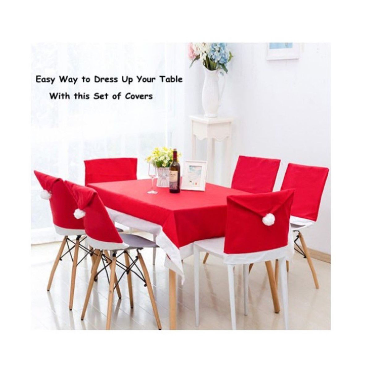 GENERICO - Fundas para sillas de comedor de Navidad elegante