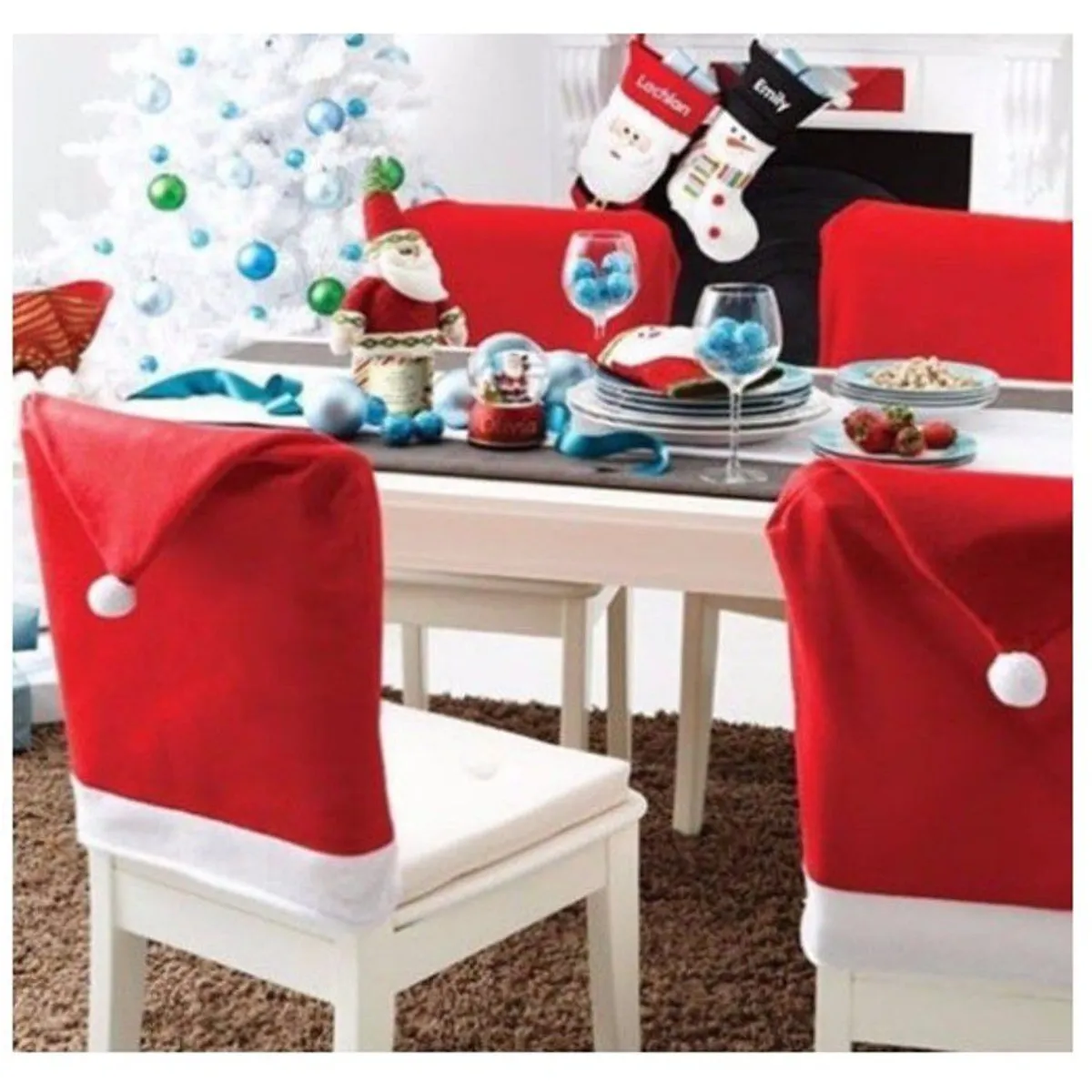 GENERICO - Fundas de Sillas para Navidad 6 UN. De Calidad
