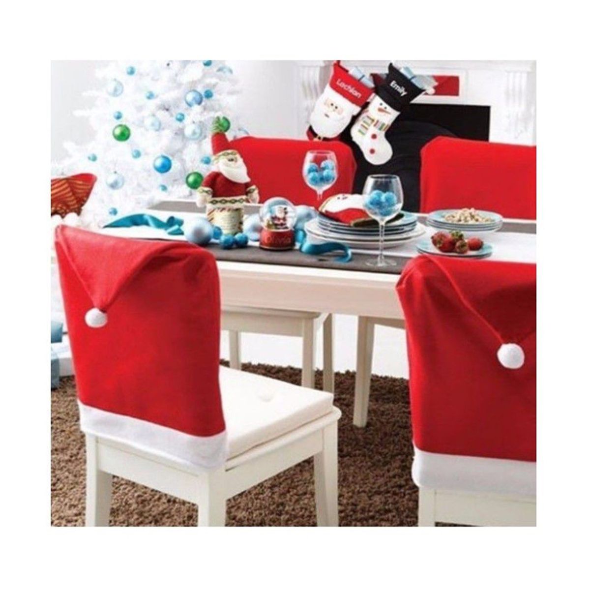 GENERICO - Fundas de Sillas para Navidad 6 UN. De Calidad