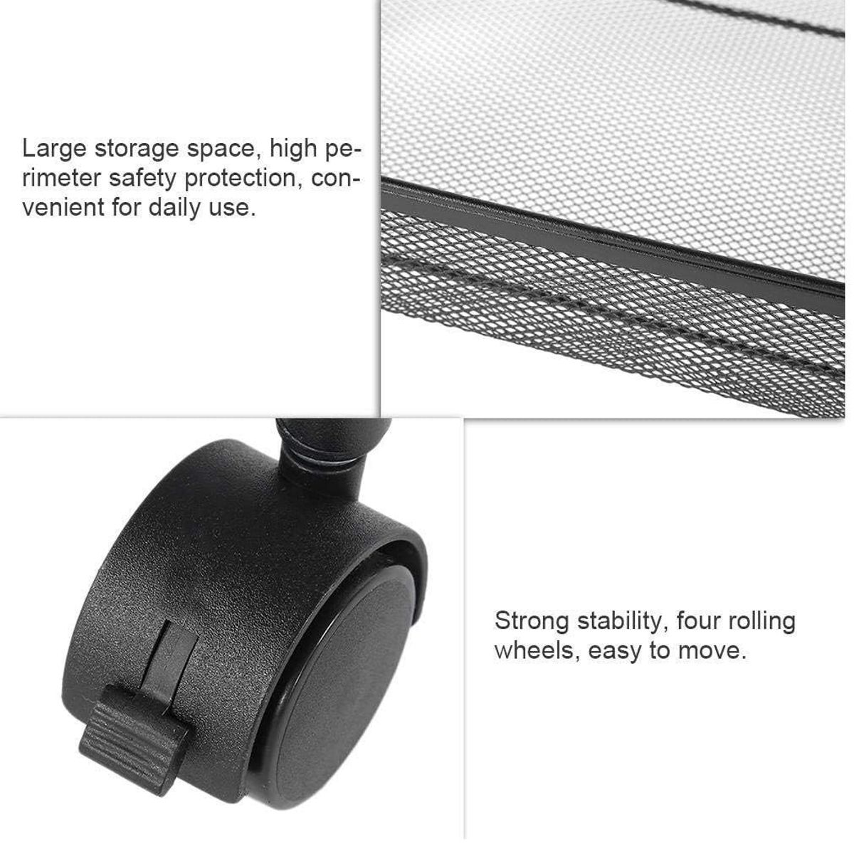 OEM - Carrito Organizador Multiusos de 4 Niveles con Ruedas Negro