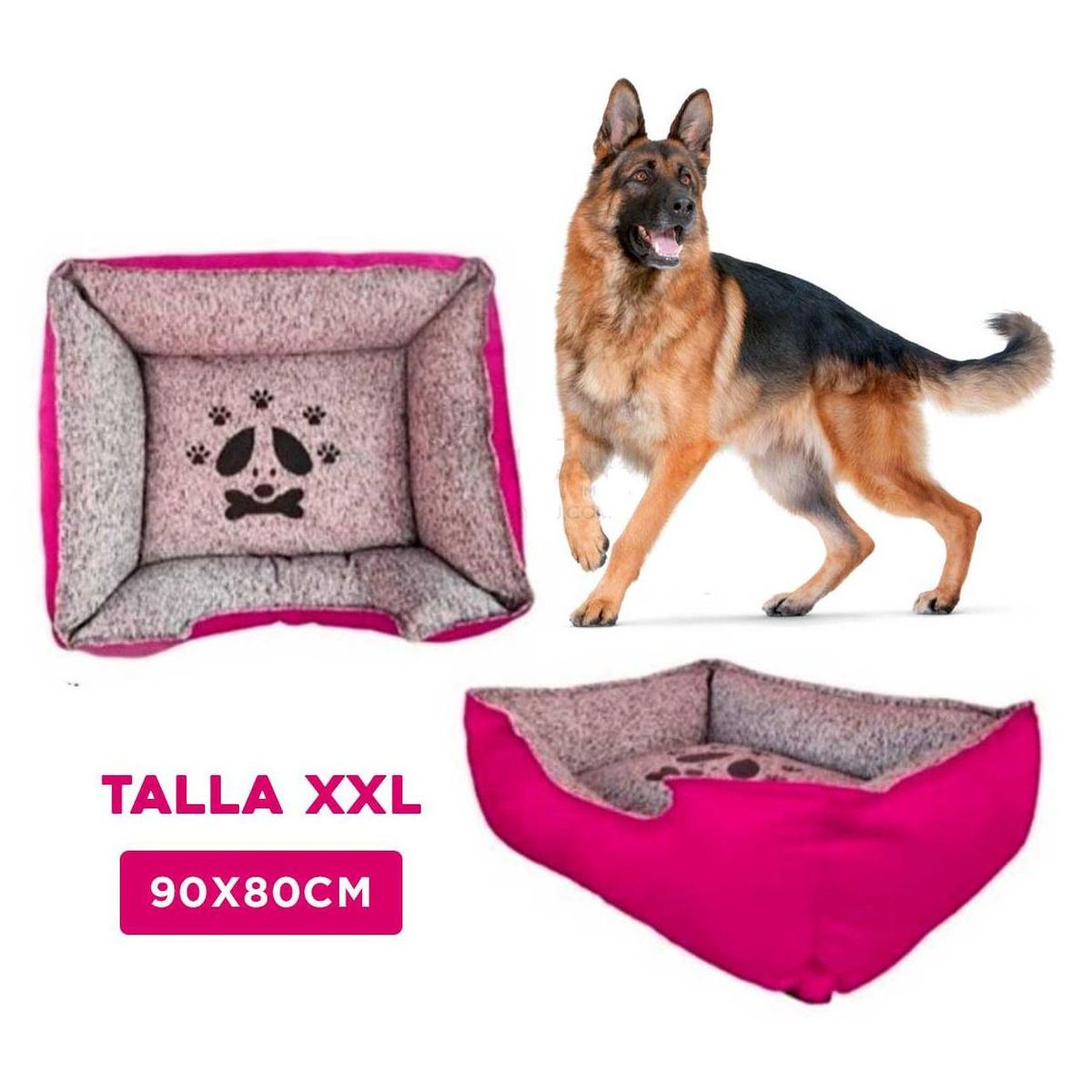 GENERICO - Cama Invierno Perro Fucsia Talla XXL