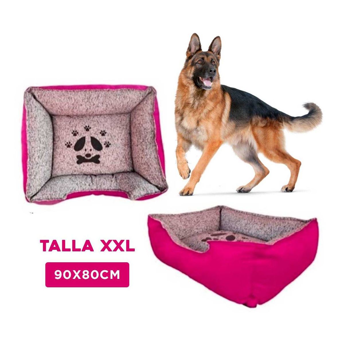 GENERICO - Cama Invierno Perro Fucsia Talla XXL