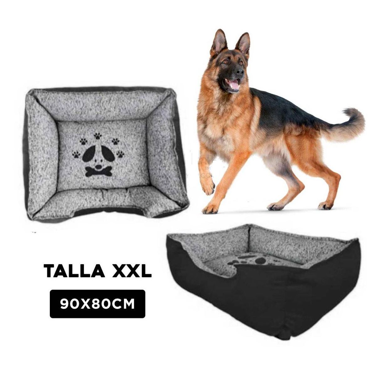 GENERICO - Cama Básica de Invierno Mascota Negro Talla XXL