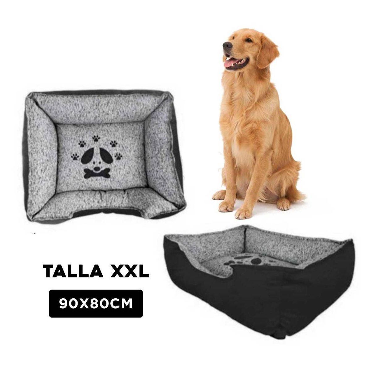 GENERICO - Cama para Perro Negro Talla XXL