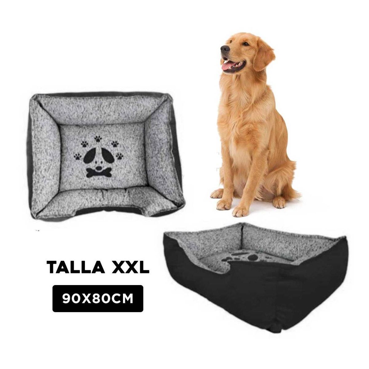 GENERICO - Cama para Perro Negro Talla XXL