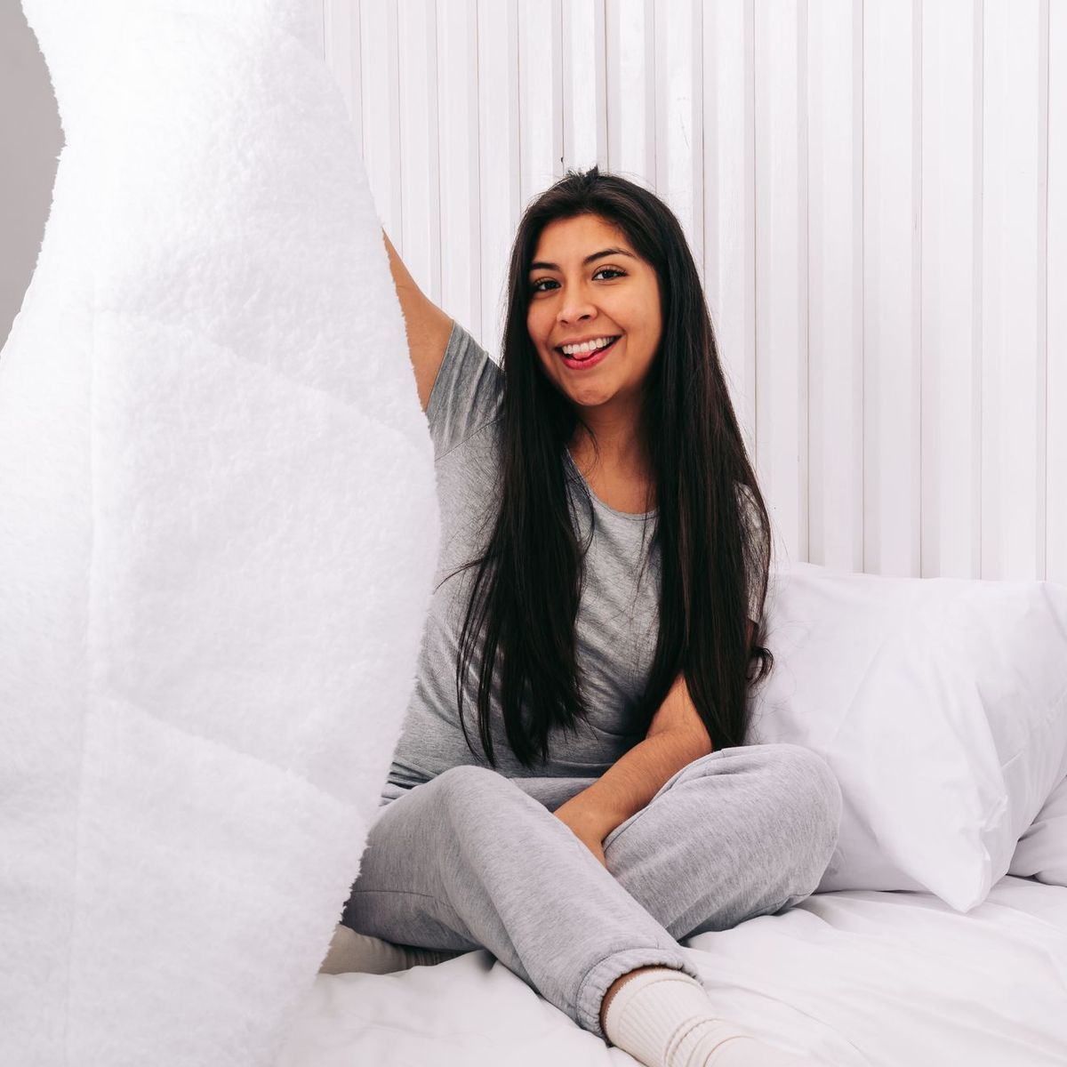 COBITEX HOME - Edredón 1.5 plazas blanco 500H con reversible de corderito cobitex 100% algodón