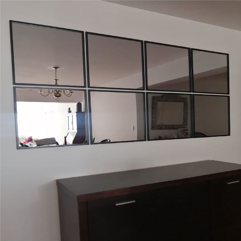 GENERICO - Espejos decorativos estilo ventana marco negro