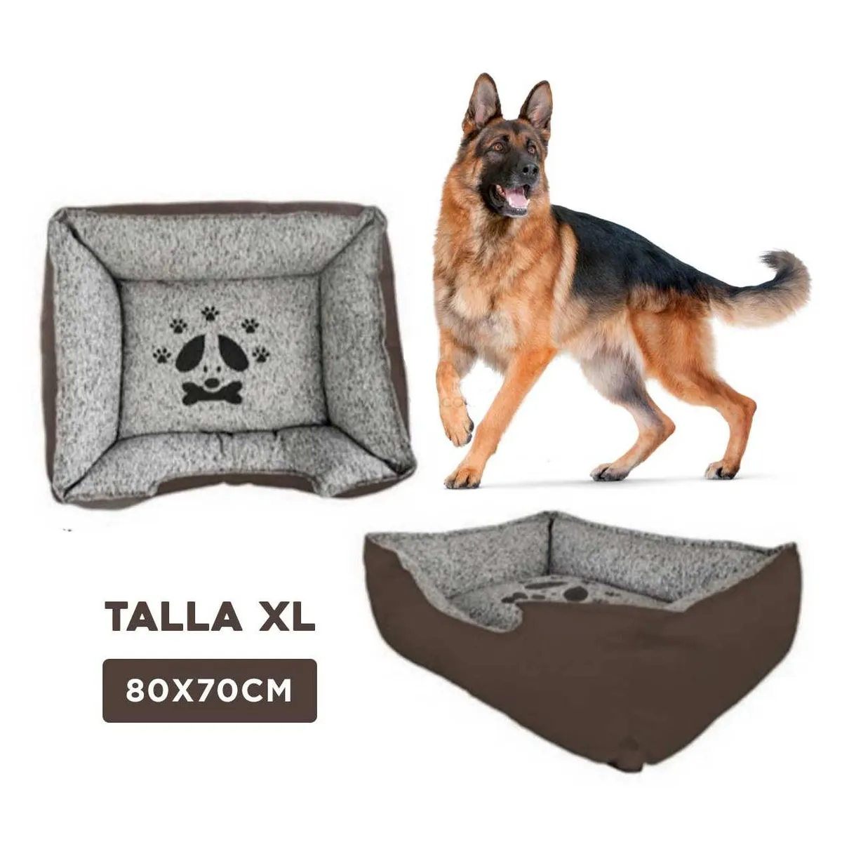 GENERICO - Cama de Invierno para Perro Marron Talla XL
