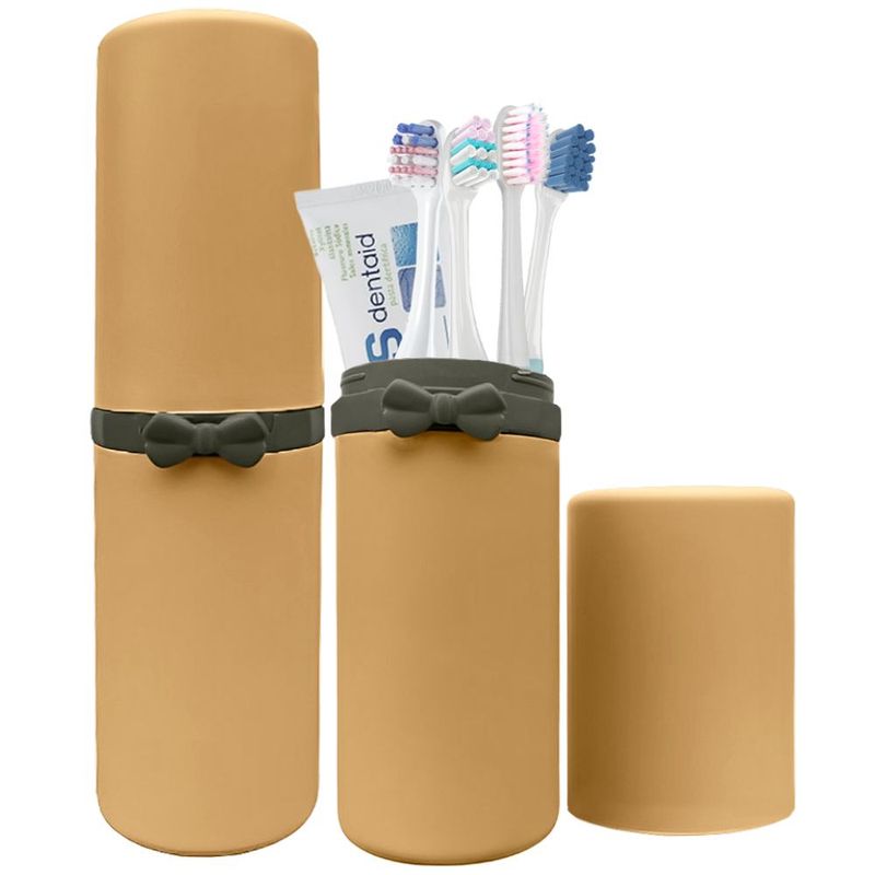 MINARI - Estuche Organizador de Cepillos de Dientes Protector Amarillo 147P