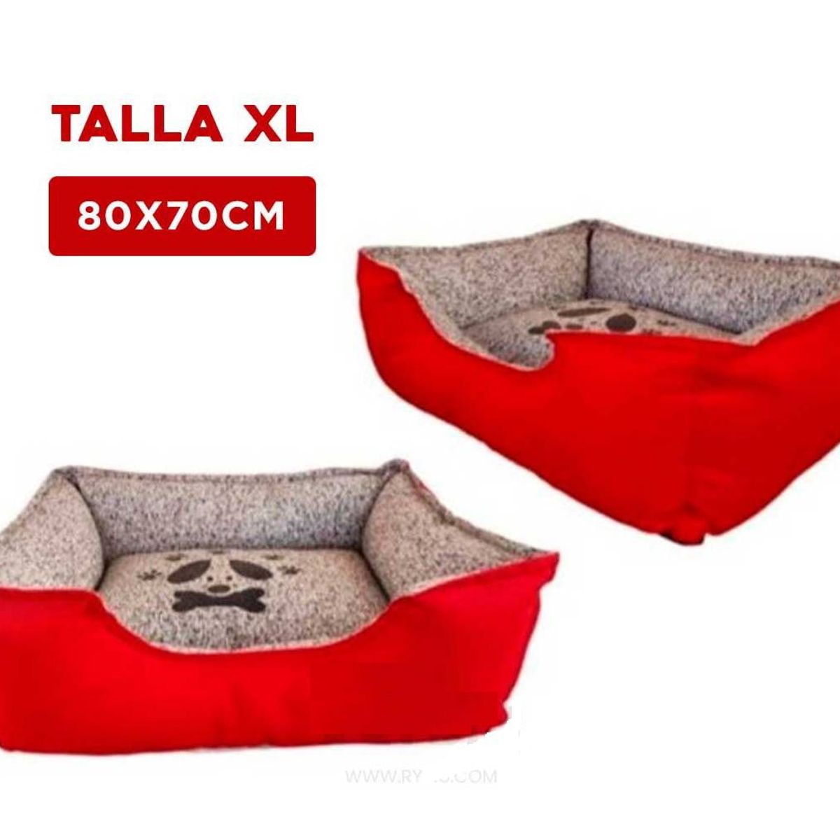 GENERICO - Cama para Perro Rectangular Rojo Talla XL