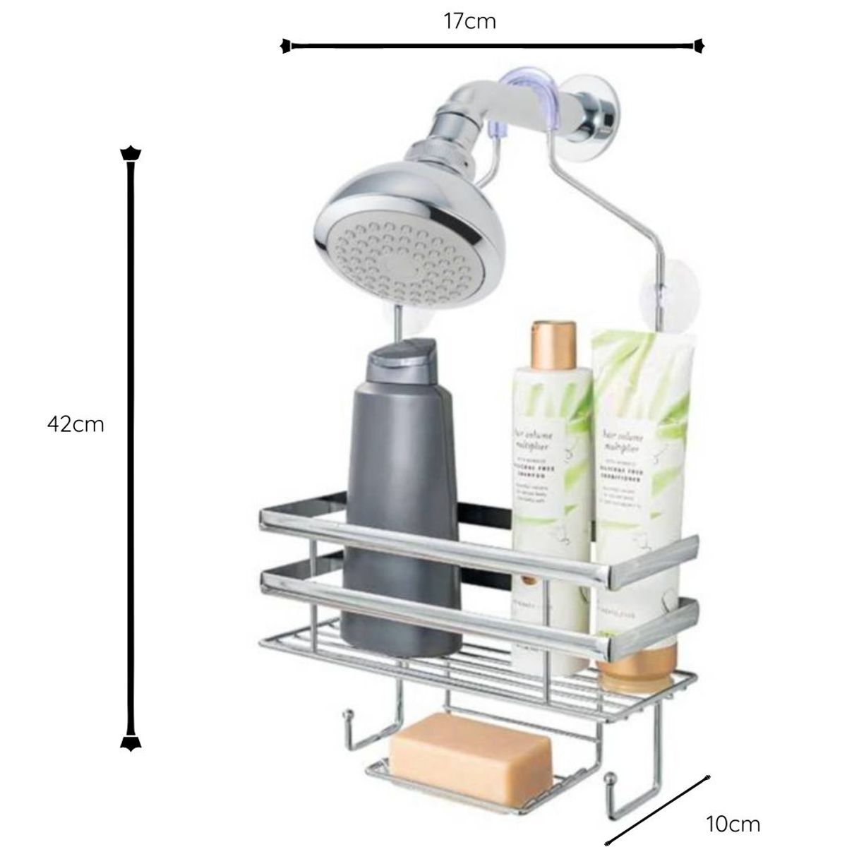 INSPIRA MARKET - Organizador escurridor colgante de ducha baño porta jabón shampoo