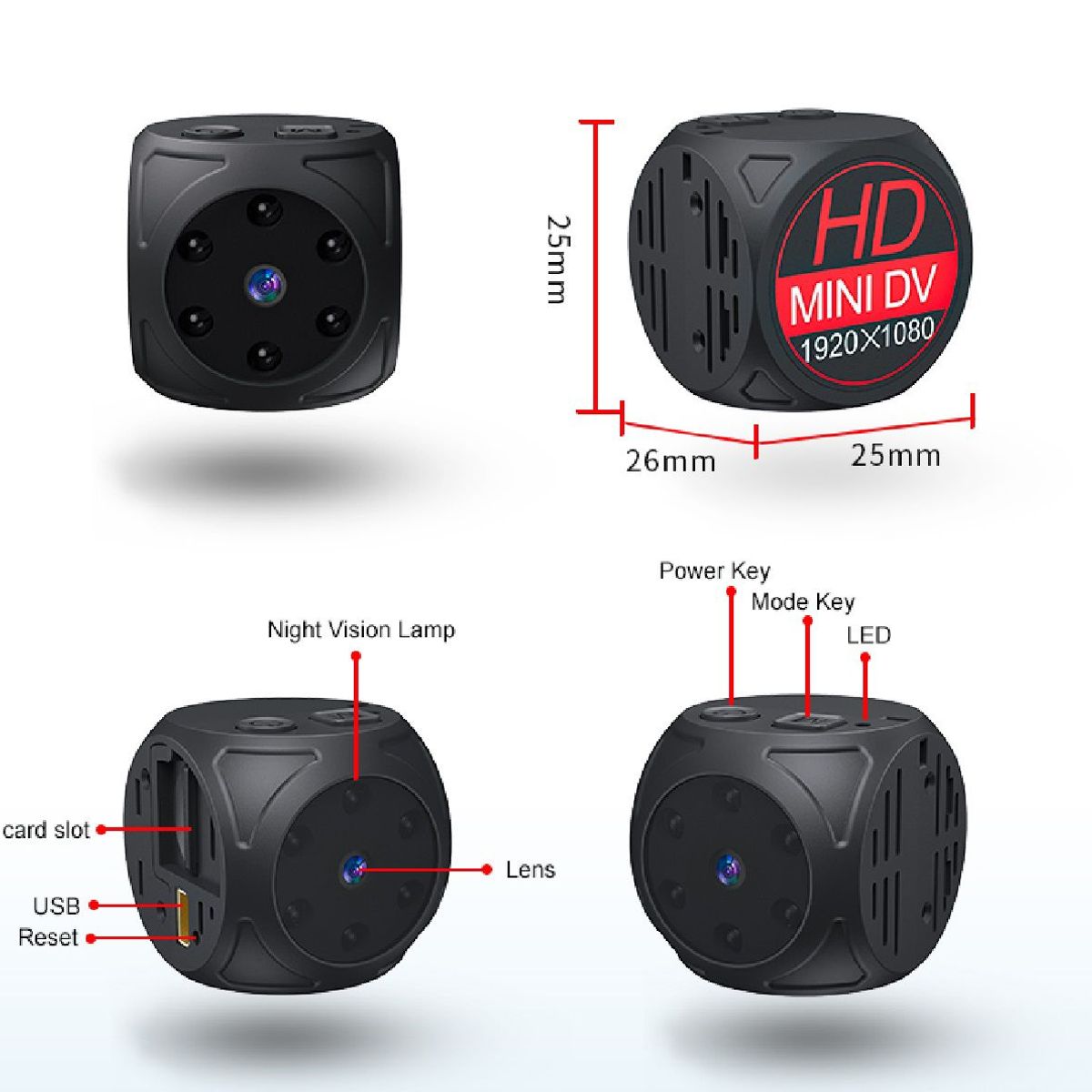 GENERICO - Mini Camara Espia Hd Imantada
