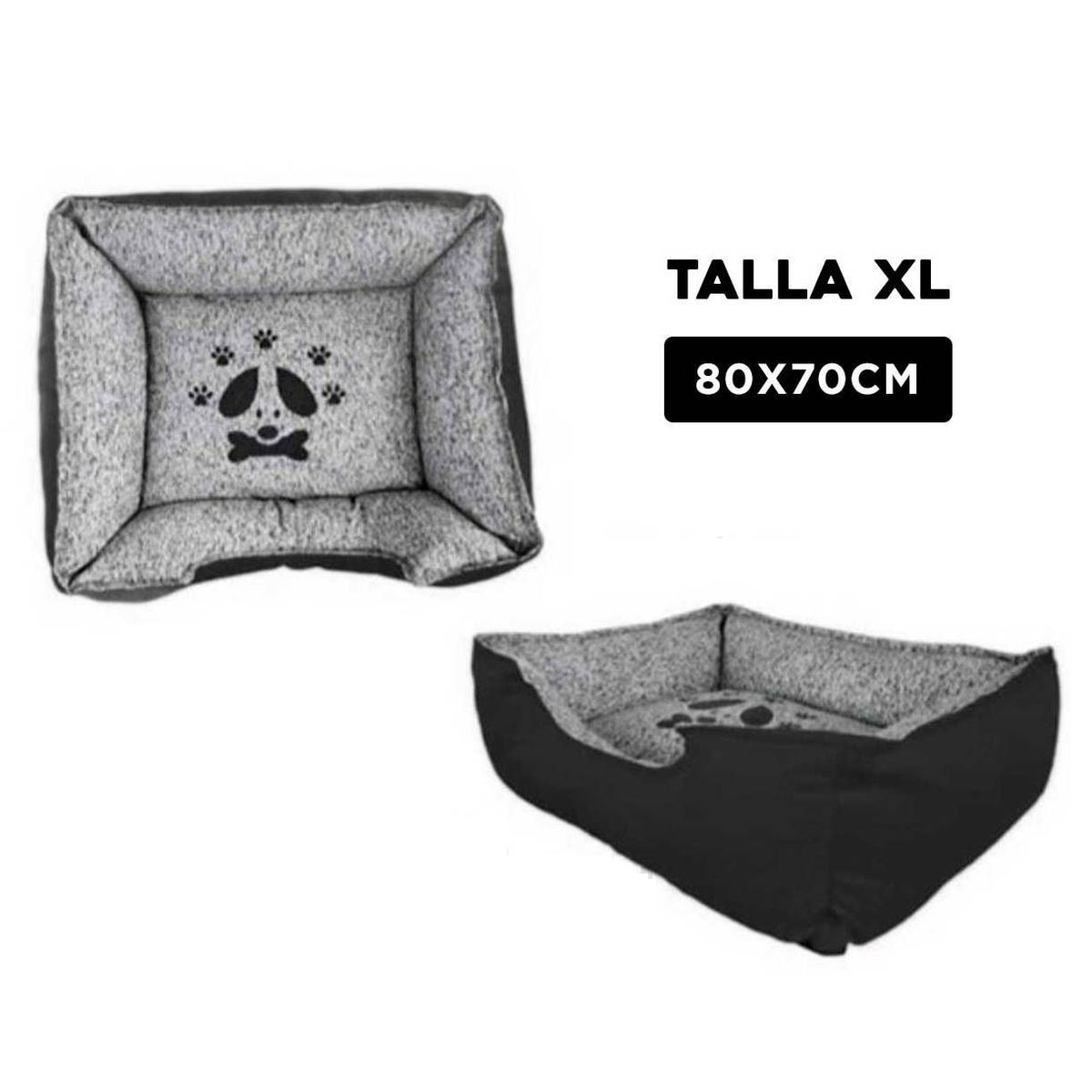 GENERICO - Cama para Perro Rectangular Negro Talla XL