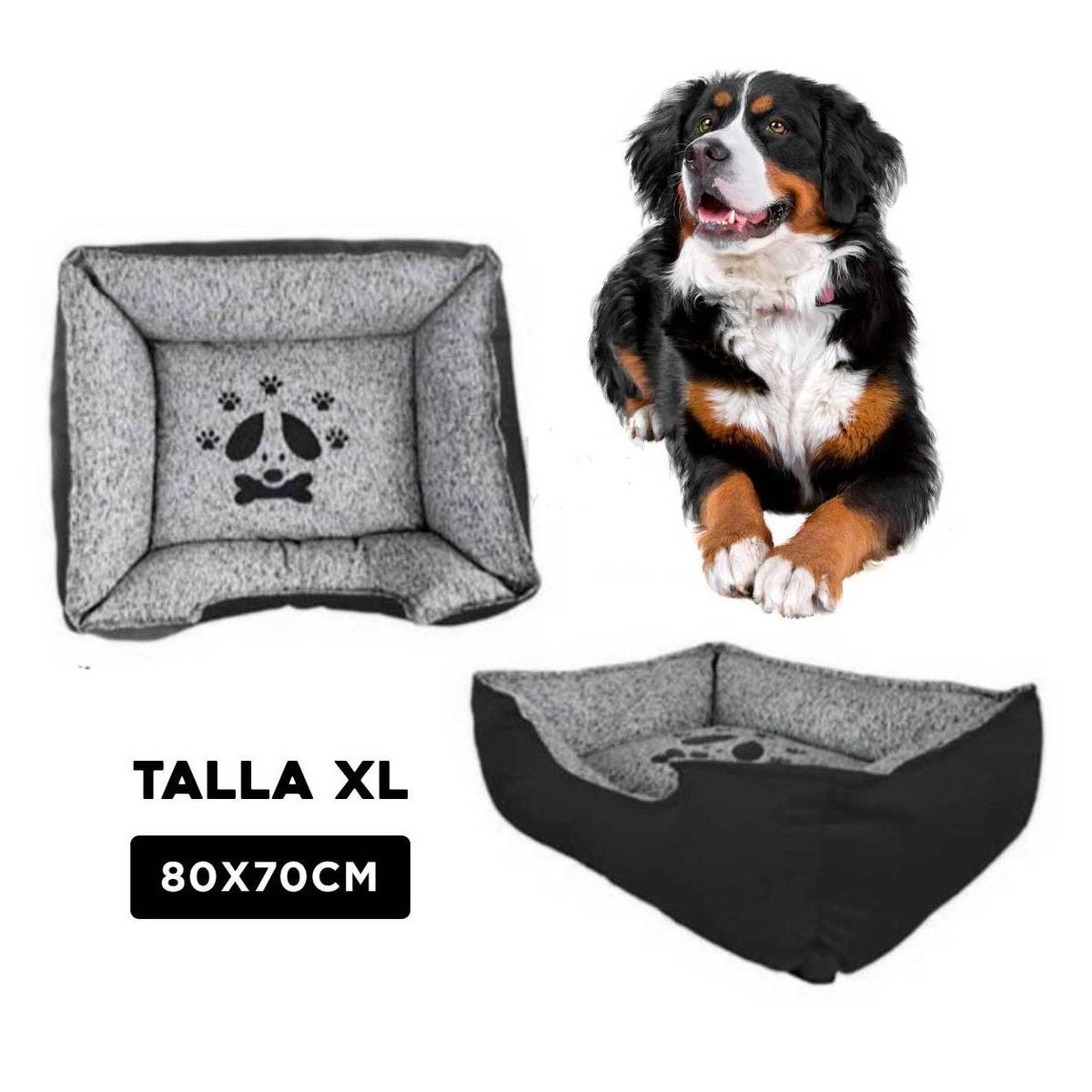 GENERICO - Cama Básica de Invierno Mascota Negro Talla XL