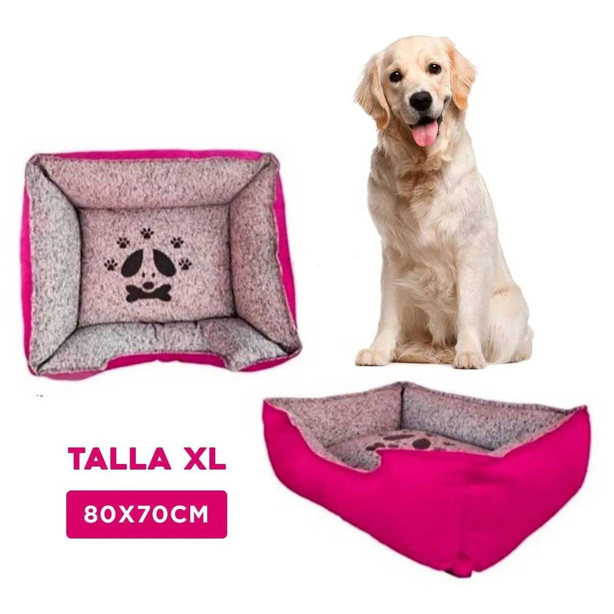 GENERICO - Colchoneta Premium Pet de Color Fucsia Talla XL