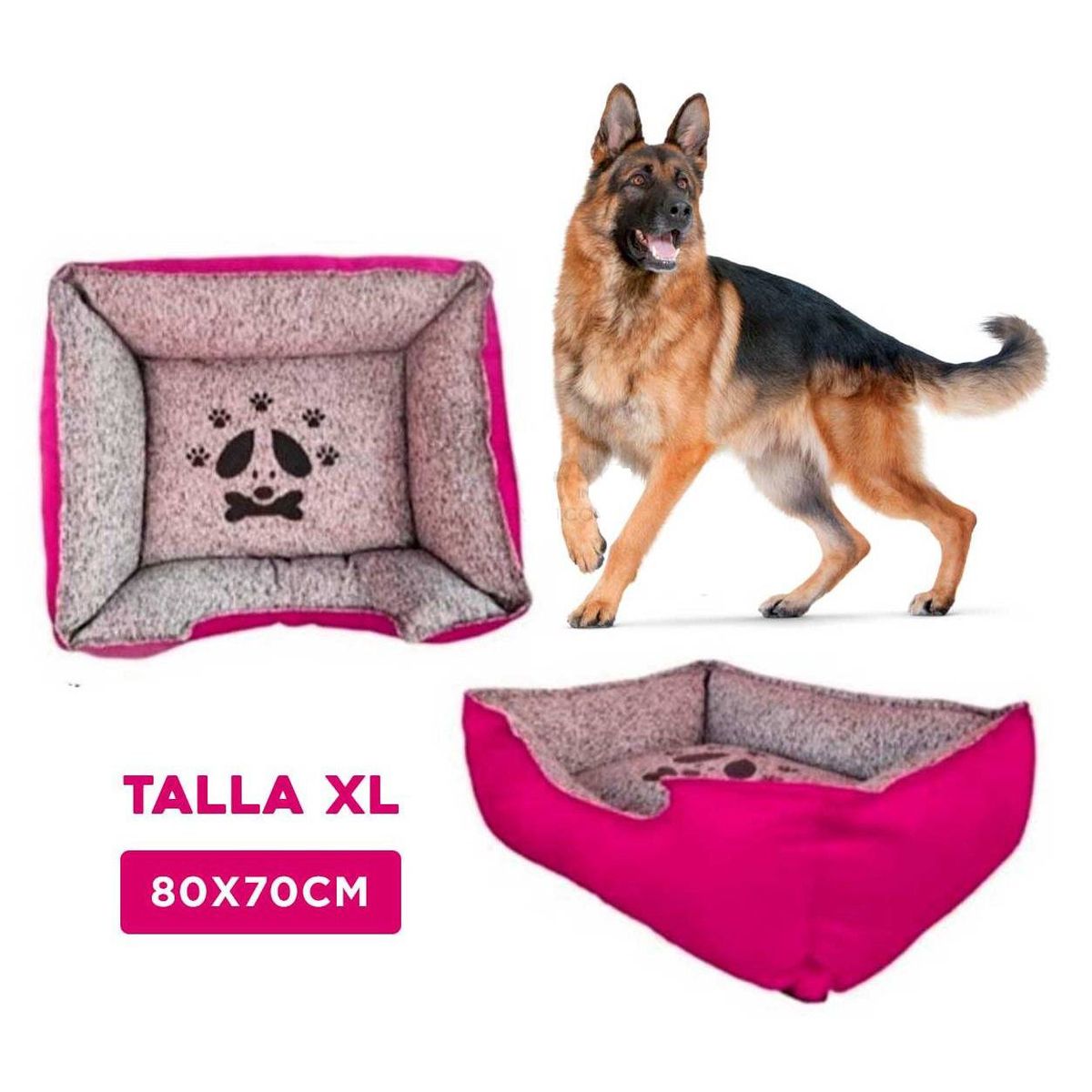GENERICO - Cama de Invierno para Perro Fucsia Talla XL