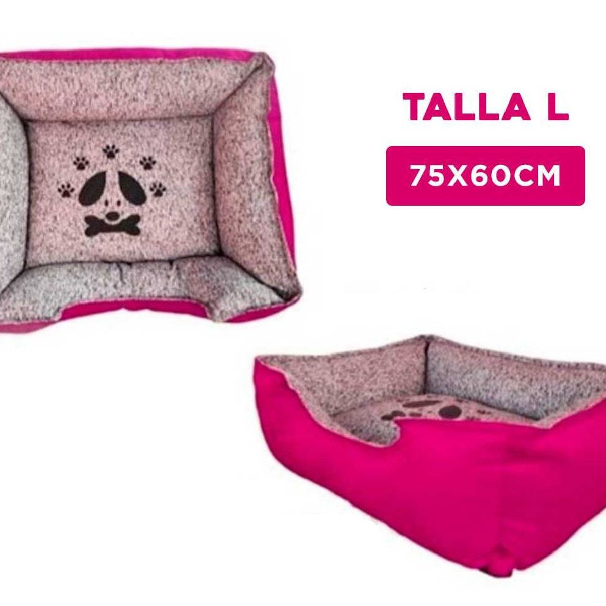 GENERICO - Colchoneta Rectangular Perro Fucsia Talla L