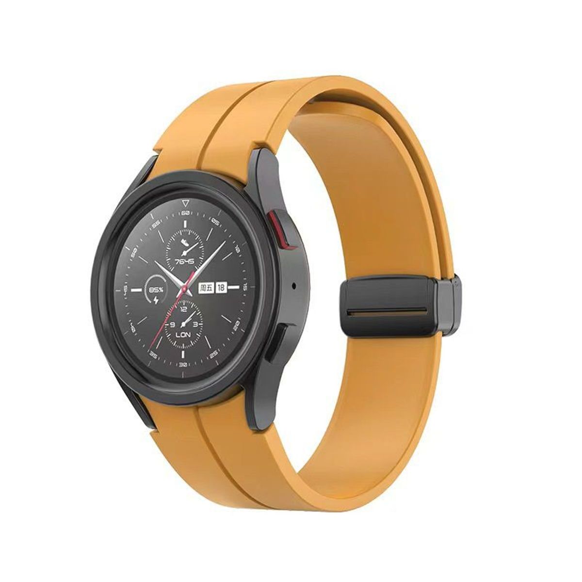 GENERICO - Correa Silicona Iman para Samsung Watch 4 / 4 Classic - Amarillo