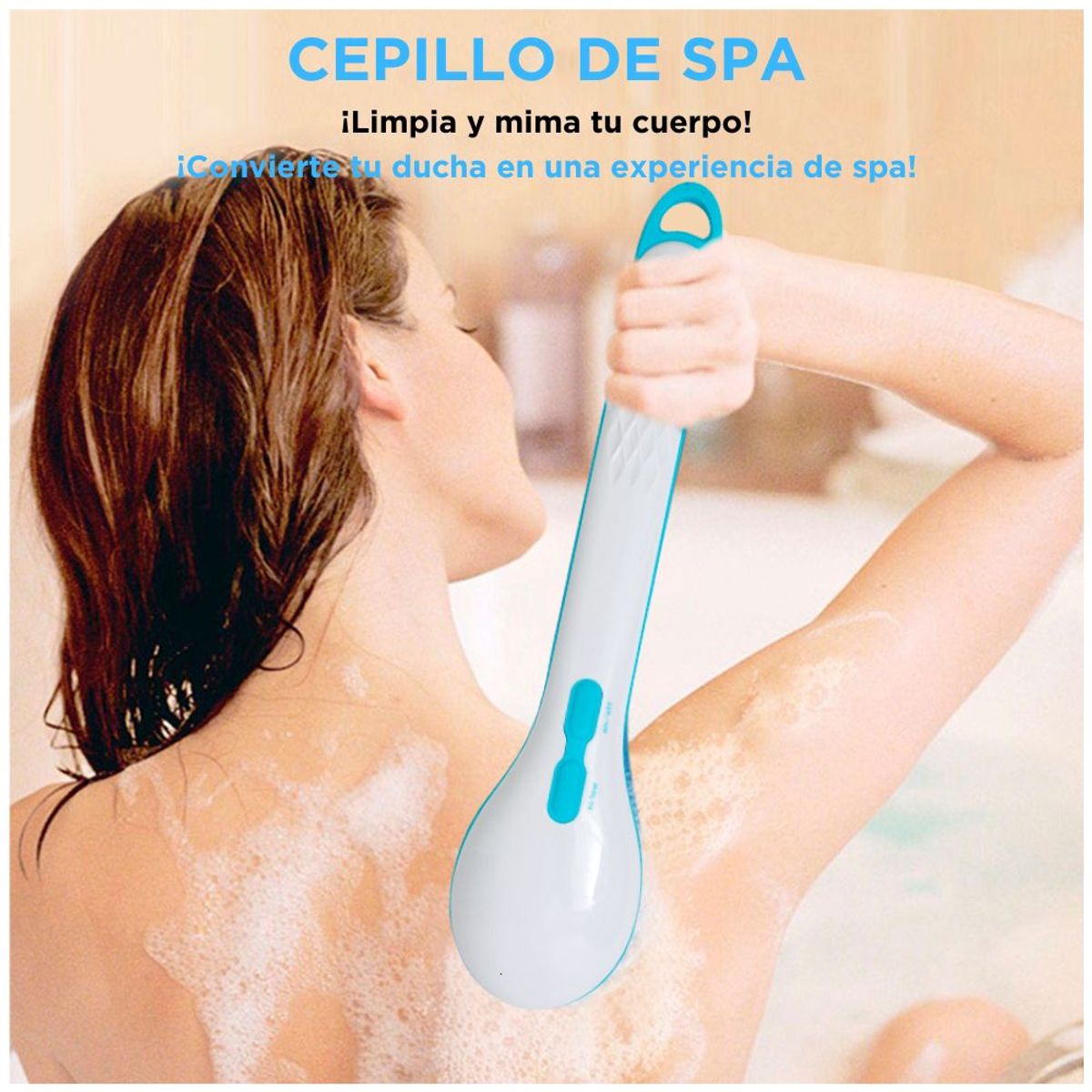 MINARI - Cepillo Exfoliante Corporal Masajeador de Ducha Spin Spa 5 en 1 H24