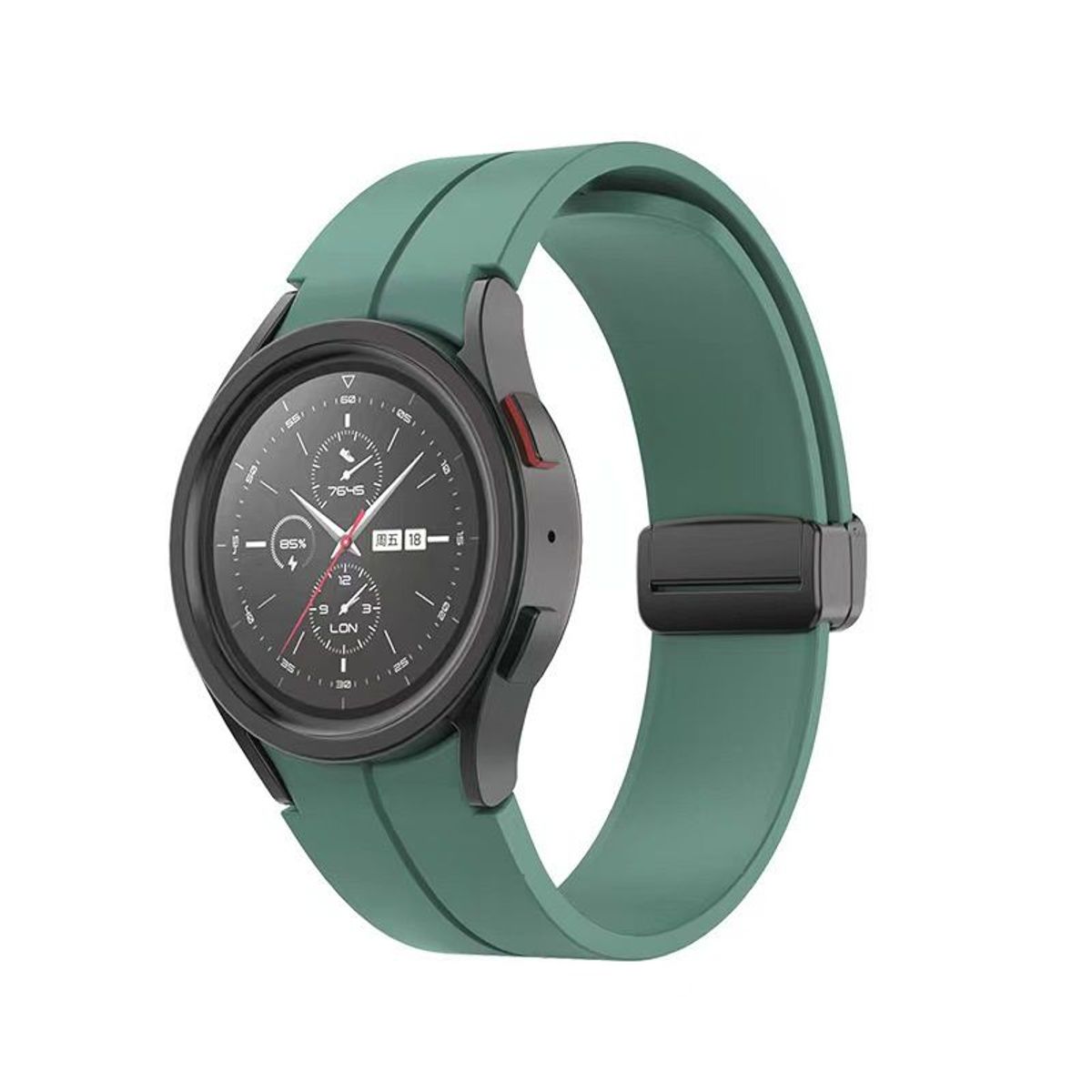 GENERICO - Correa Silicona Iman para Samsung Watch 4 / 4 Classic - Verde