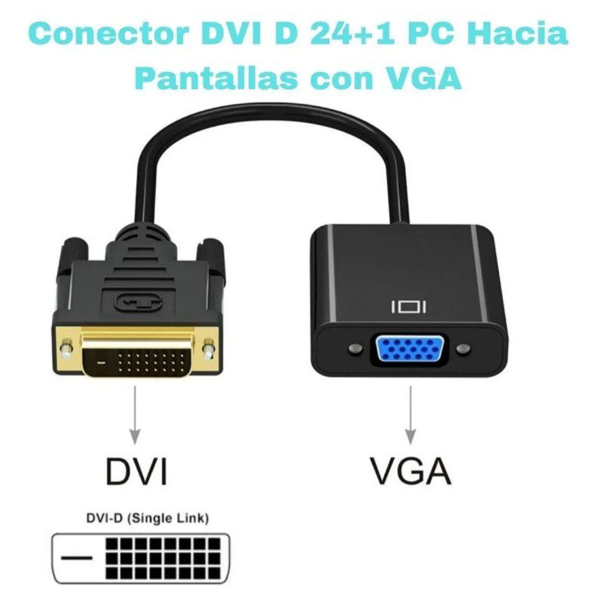 GENERICO - Cable Adaptador Convertidor Dvi D A Vga Dvi-d A Vga