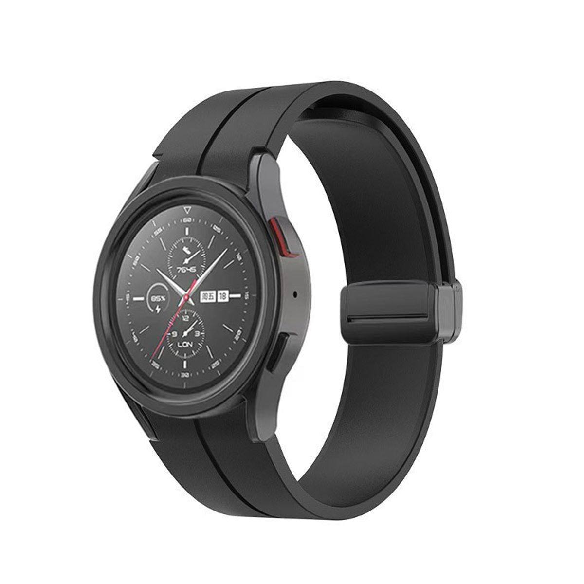 GENERICO - Correa Silicona Iman para Samsung Watch 4 / 4 Classic - Negro