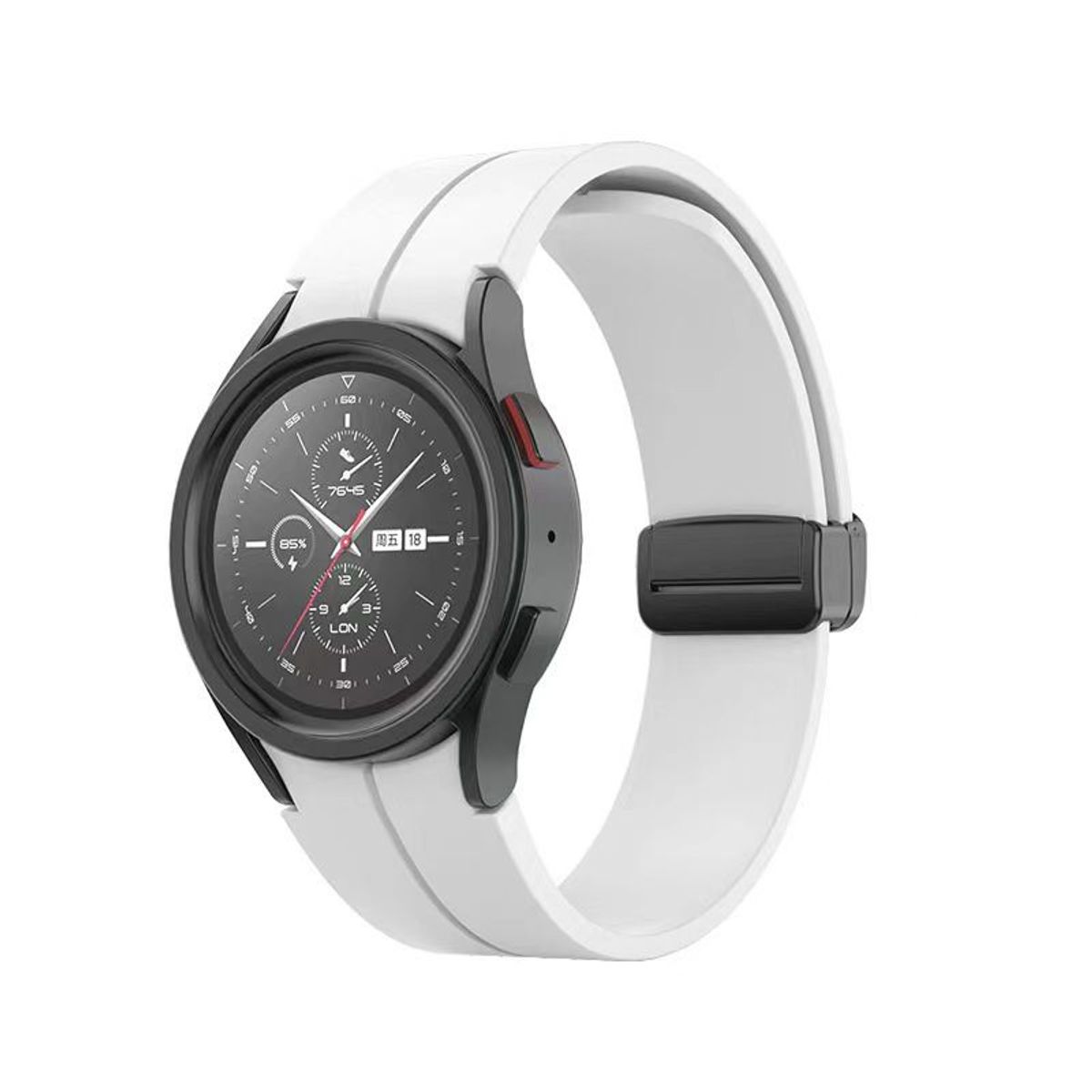 GENERICO - Correa Silicona Iman para Samsung Watch 4 / 4 Classic - Blanco