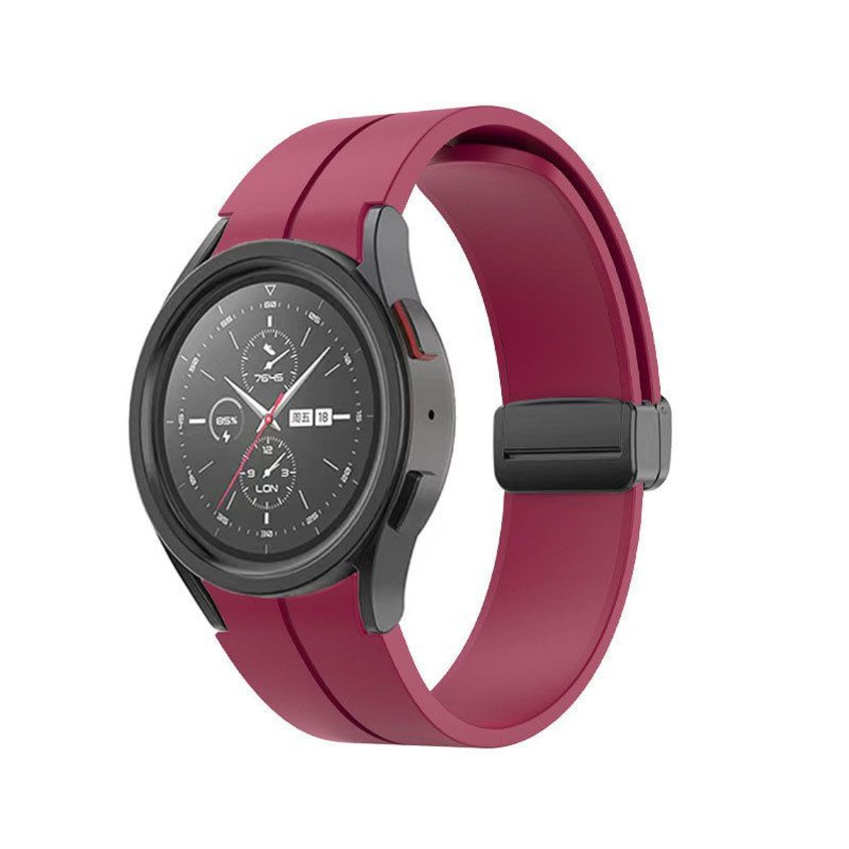 GENERICO - Correa Silicona Iman para Samsung Watch 4 / 4 Classic - Vino