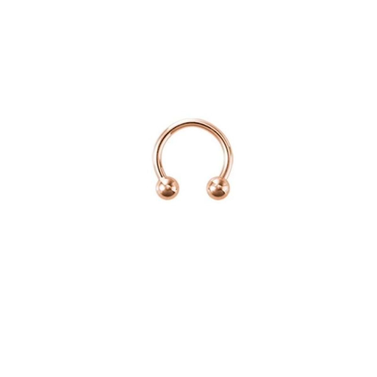 GENERICO - Piercing oro rosa para septum smiley labret lóbulo 8mm