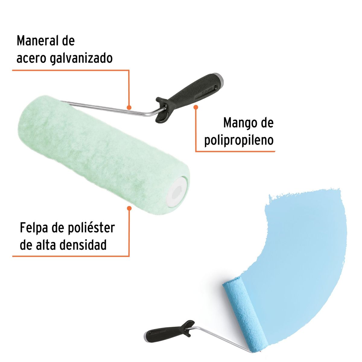 TRUPER - Rodillo para pintar, 9 " x 5 /8 " superficies poco rugosas Truper