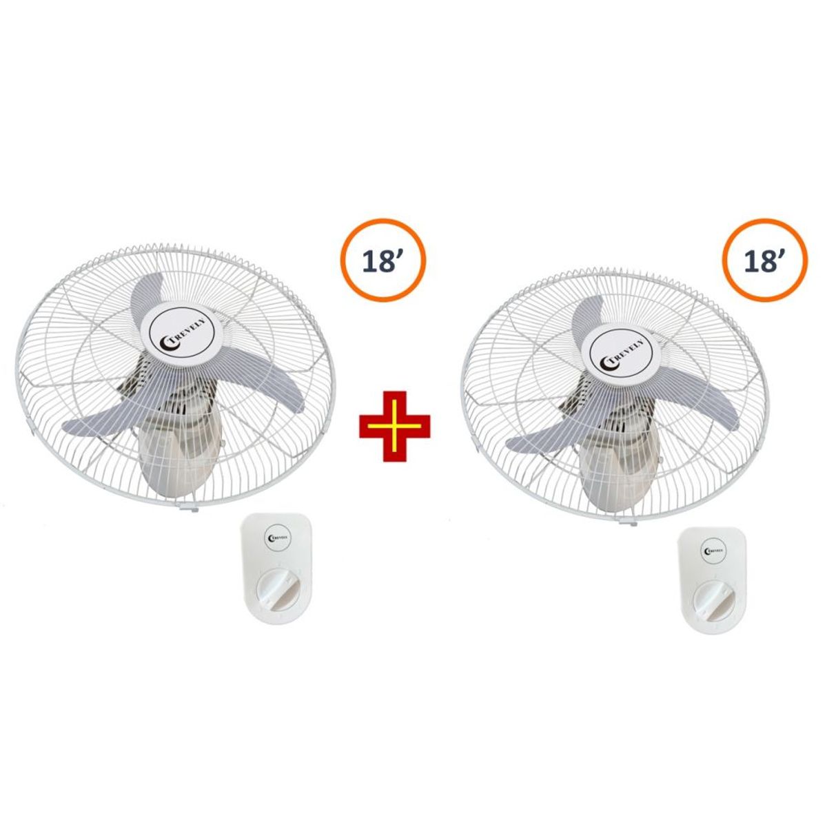 TREVELY - Combo Ventilador de techo ORBITAL 18" TREVELY  VT-1803 - 80W - Blanco