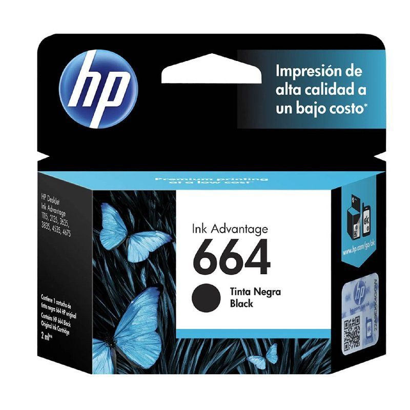 HP - Cartucho Original De Tinta Hp 664 F6v29al Color Negro