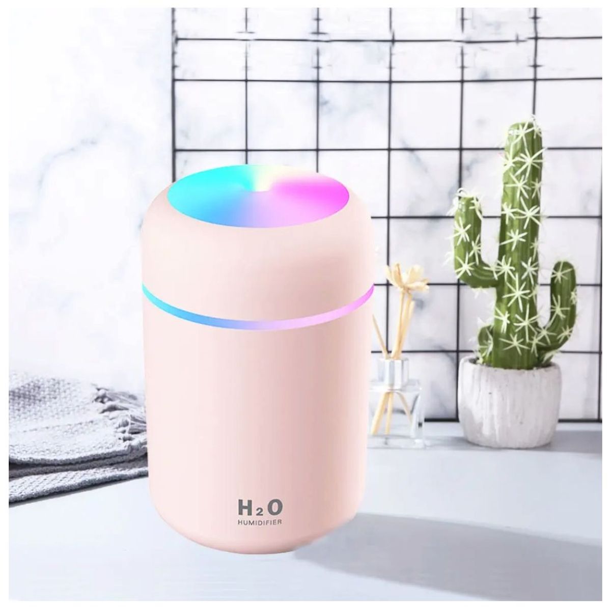 GENERICO - Mini Humidificador H2O Estilo Portátil Silencioso Recargable Rosado