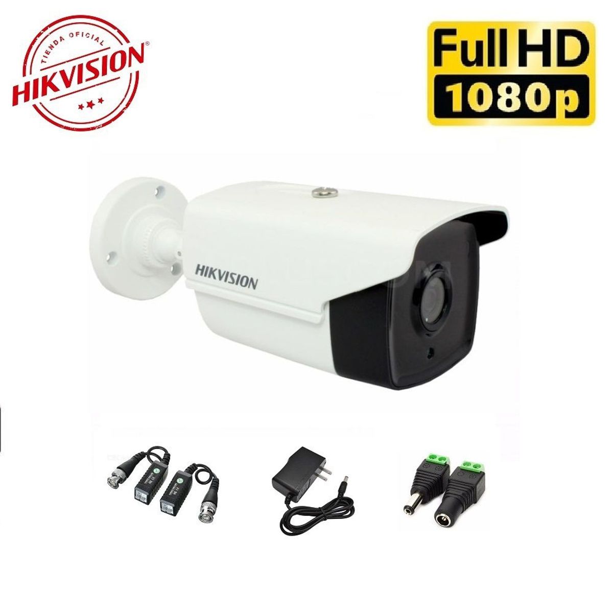 HIKVISION - Cámara Tubo FULLHD IR 40M + AUDIO Hikvision con accesorios