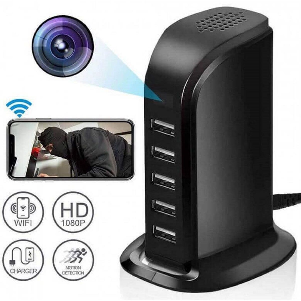 OEM - Cargador Espia Multiple Full Hd Wi FI