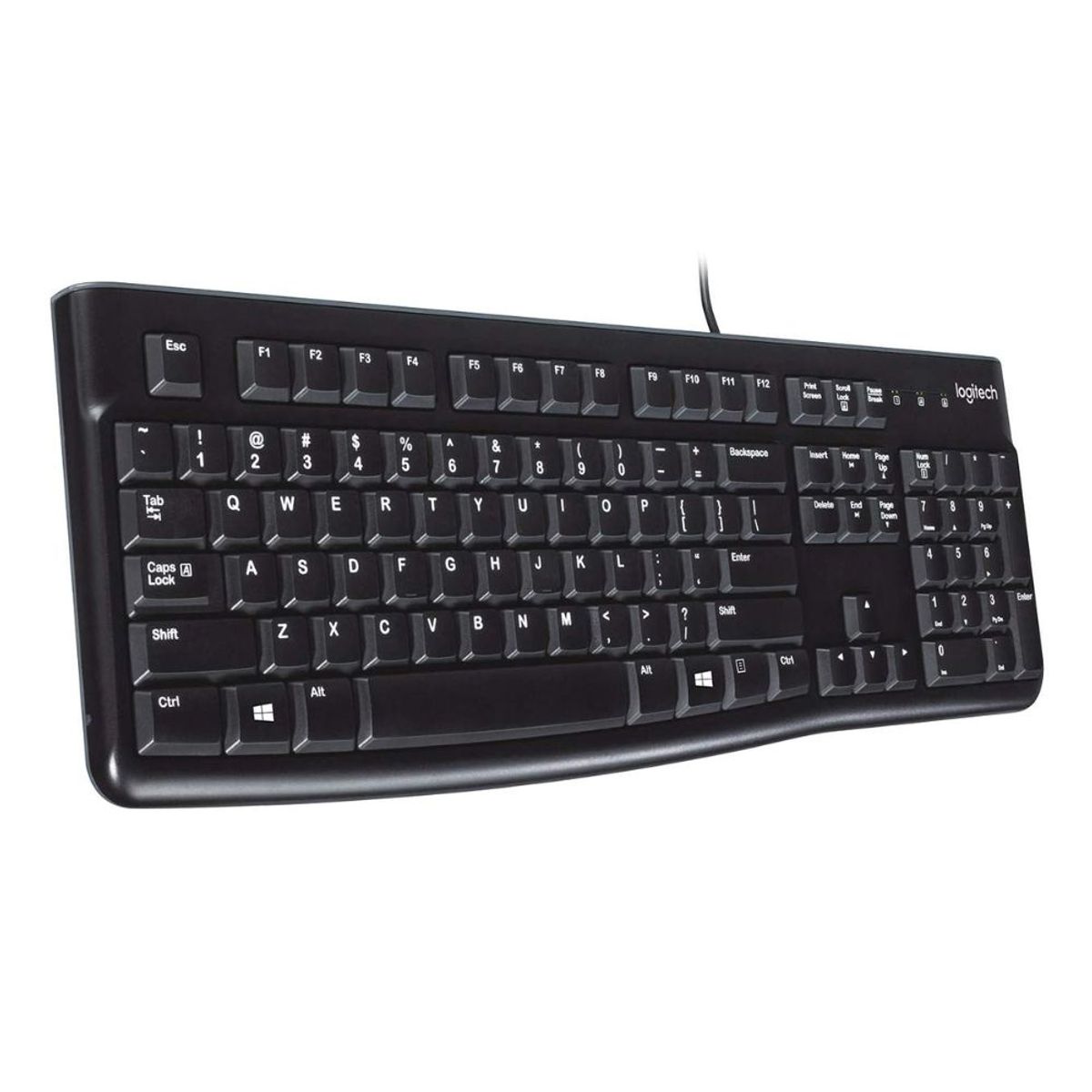 LOGITECH - Logitech K120 Teclado Ergonómico ConexiónUSB Resistente a Salpicaduras