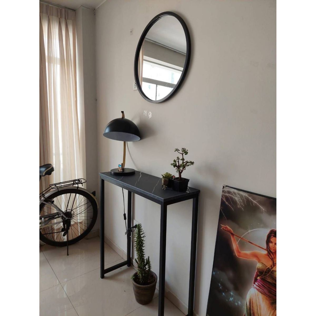 GENERICO - Pack (Recibidor color especial y espejo decorativo 60 cm)