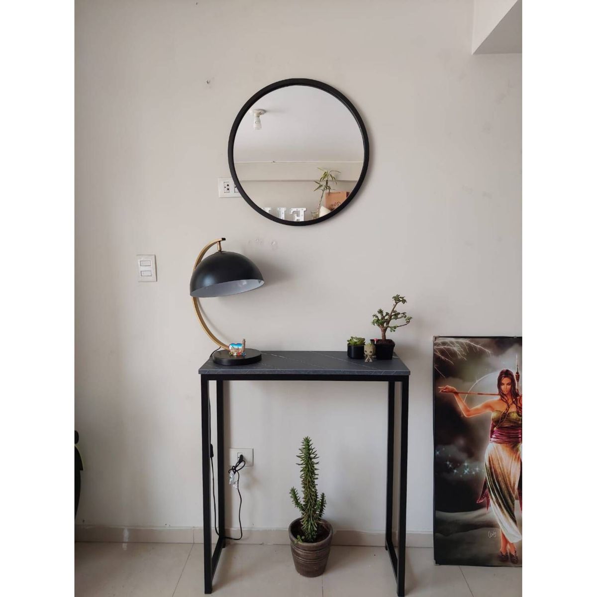 GENERICO - Pack (Recibidor color especial y espejo decorativo 60 cm)